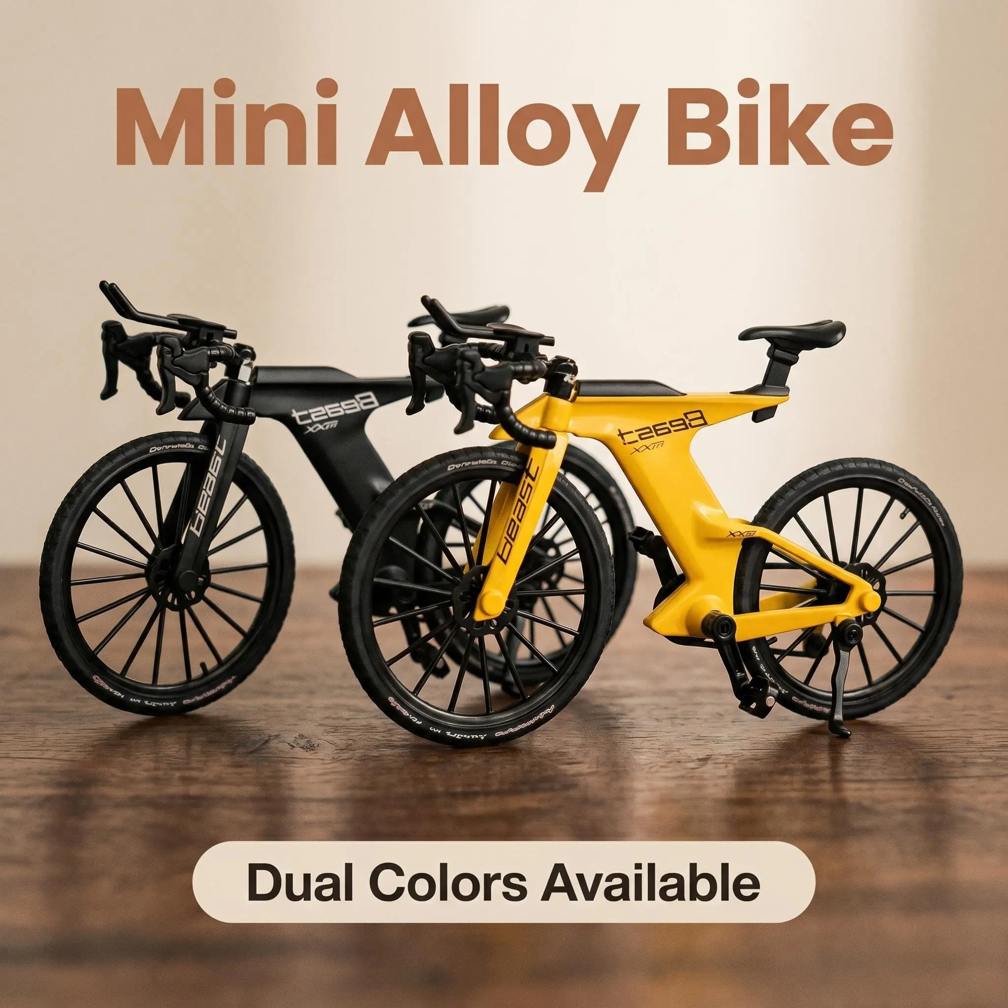 Road Bike Model, 1:10 Scale Racing Bicycle Desktop Decor, Assembleable Mini Alloy Bike Toy, Metal Frame, Gift for Teens & Adults, Office Desk Decoration