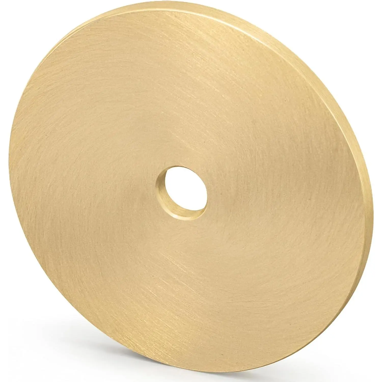 10 Pack 1-1/4 Inch Solid Brass Round Cabinet Knob Backplate | Heavy-Gauge, Brushed Brass Finish, Covers Old Knob Holes, Kitchen Cabinets, Dressers, Cupboards, Vintage-Modern Style