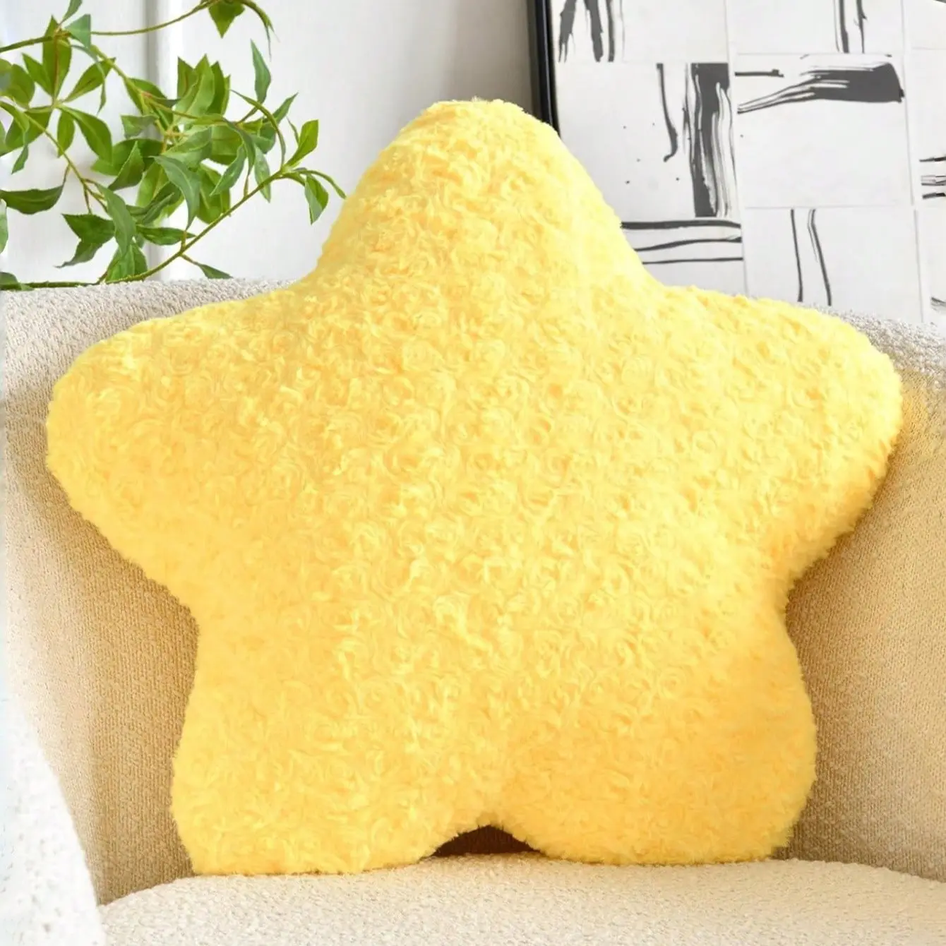 ✨ 12"/16" (30/40cm) Multi-Color Rosette Plush Star Shaped Pillow | Cozy Bed & Couch Decor Aesthetic | All-Season Home Essential & Holiday Must-Have 🌟 Perfect Gift Choice for Friends & Family, Home Decorative Cushion Soft Cushion