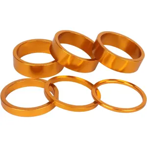 6 Pack Aluminum Alloy Bike Headset Spacer 1 1/8-Inch Stem 2/3/5/10mm