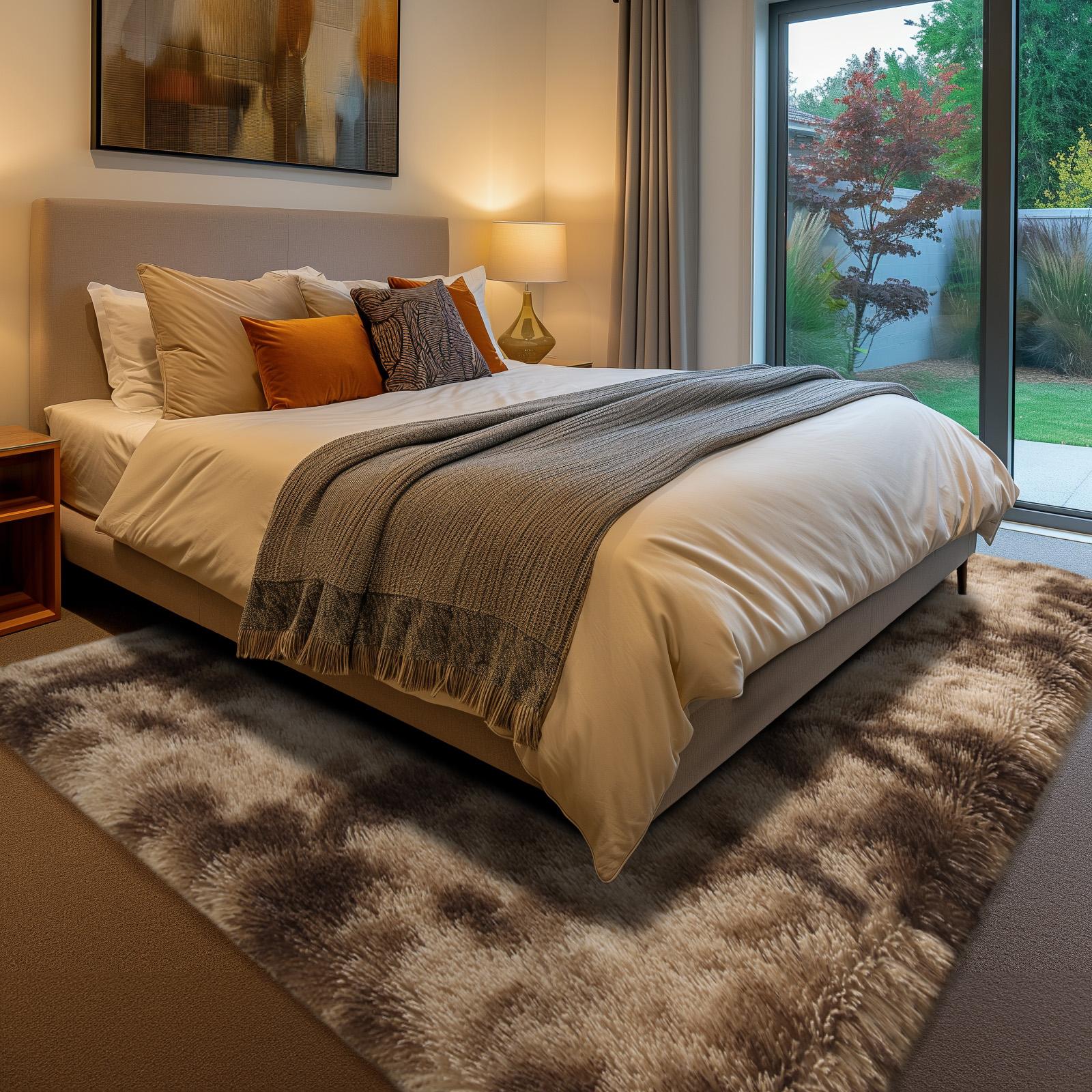 FAMVAL Large Size Plush Rugs Big Fluffy Area Rug Non-slip Soft Shaggy Carpet Mats for Livingroom Bedroom Nursery Home Decor Tie-dye Coffee Christmas gifts