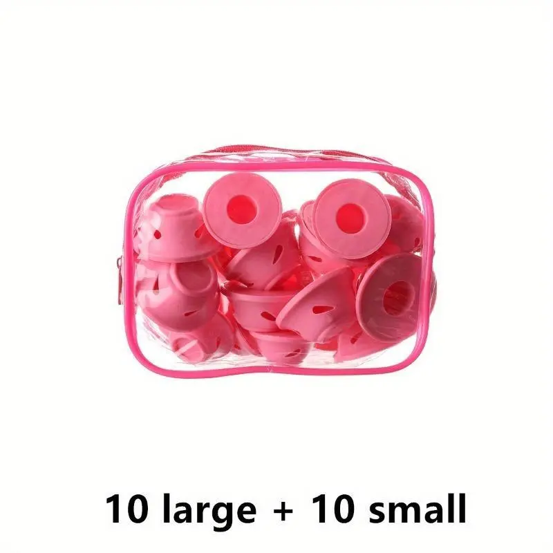 1set Silicone Mushroom Bell Curling Iron Reusable Hair Rollers - No Clip Magic DIY Curling Tool - PVC Bag Included