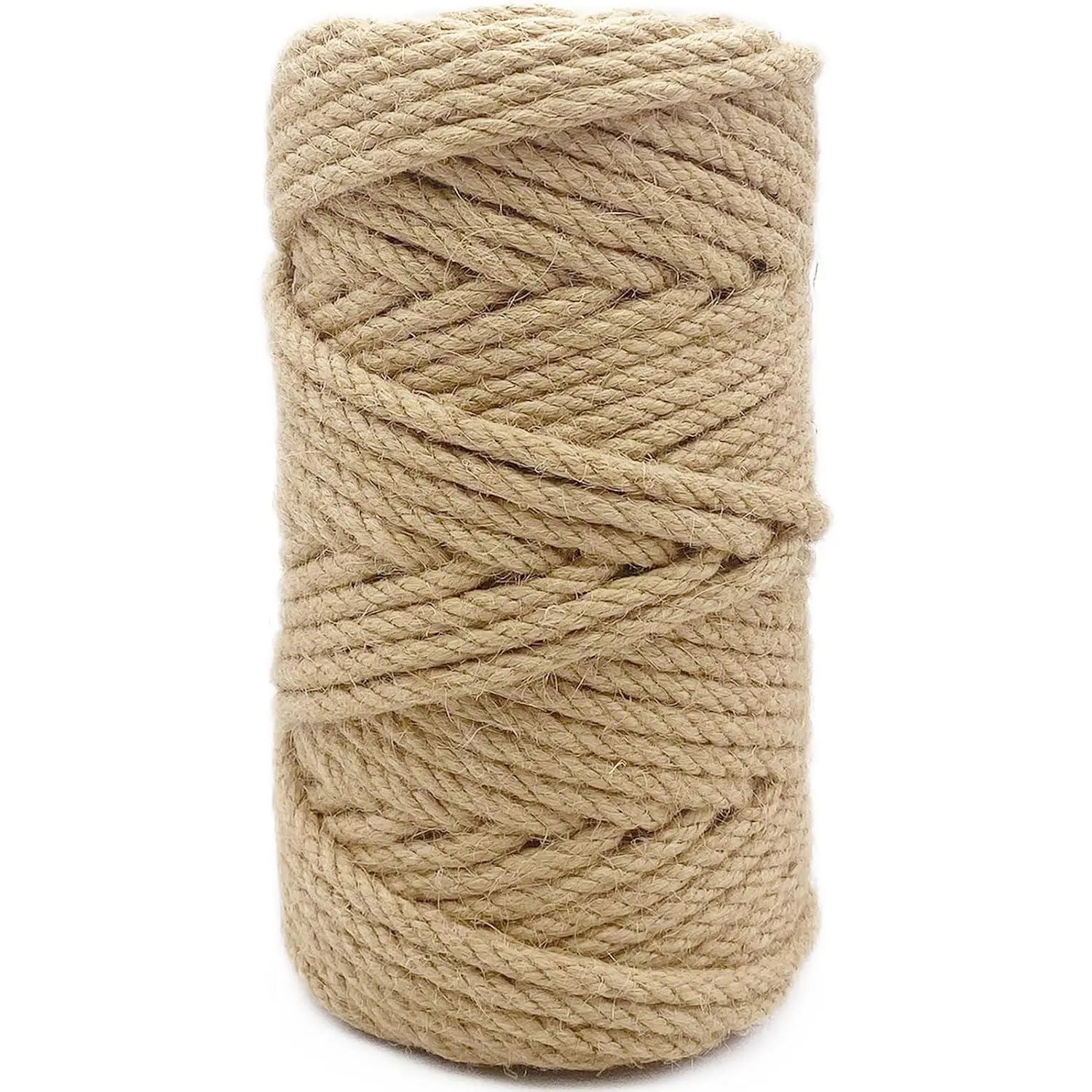 1/4 inch(6mm) Jute Rope, 164 Feet Heavy Duty and Thick Twine Rope for Cat Scratcher Post Tree,Gardening, Crafting, Packing, Bundling and Home Decor