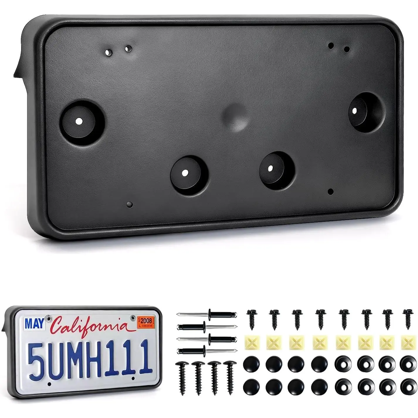 Front License Plate Frame for Chevy Silverado 1500 (2019-2026) - GM1068200 84428905 Replacement No-Drill, No-Adhesive Mounting Kit with Bolts, Car Exterior Accessories Licence Plate Holder, Includes Bolts