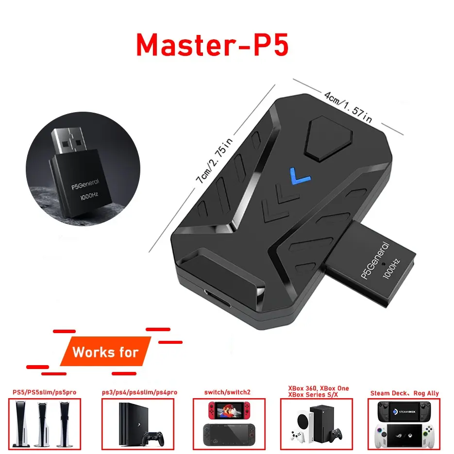 Gamwing Master Ps5 Host Key Mouse Converter, Compatible with Playstation 5, Plug and Play, No Original Controller Needed