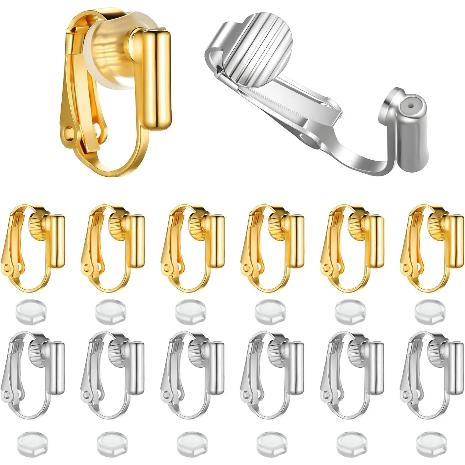12 count Clip  Earring Converter Earring Clip Backs with Easy Open Loop Earring-Pierced  Non-Pierced Earrings Clips Convert Pierced Earrings to Clip- for  Pierced Ears,  and