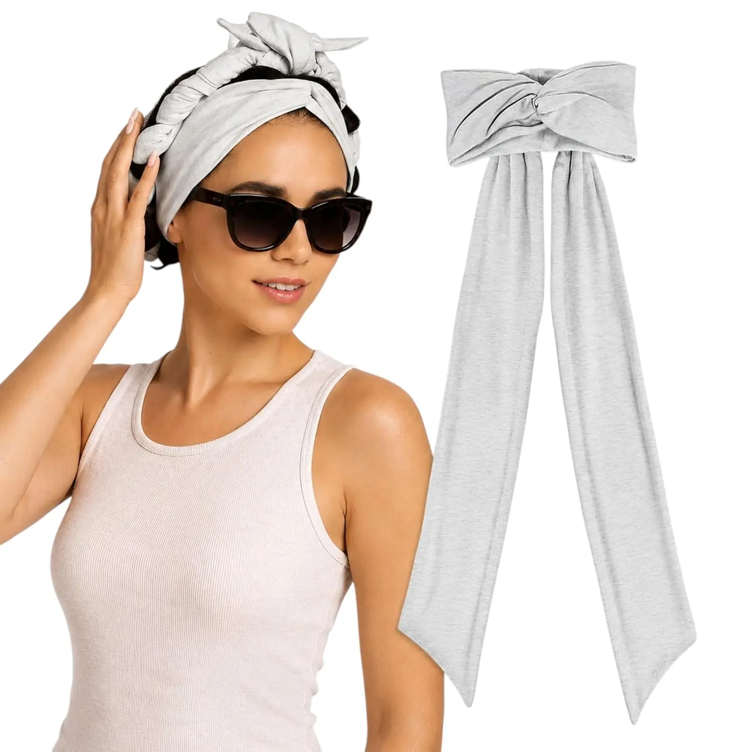 Women's Heatless Curling Headband - Soft Elastic Fabric Ribbon Wave Curler, Lightweight Non-Slip Sweat-Resistant Curly Headband, No Heat Damage Overnight Styling Wrap, Flexible Fit for Travel & Gym, Heatless Curls, Curly Headbands