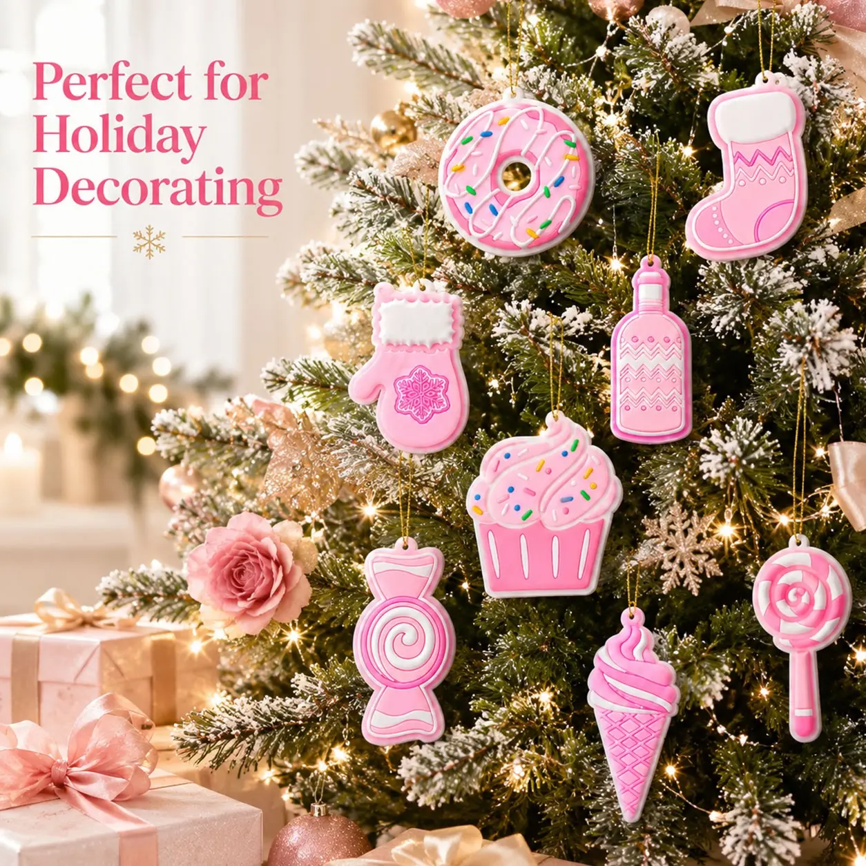 New Cute Gingerbread Man Candy Ornament, Christmas Gift, Tree Decoration, Holiday Decor, Available in Bulk, 2026 New Arrival