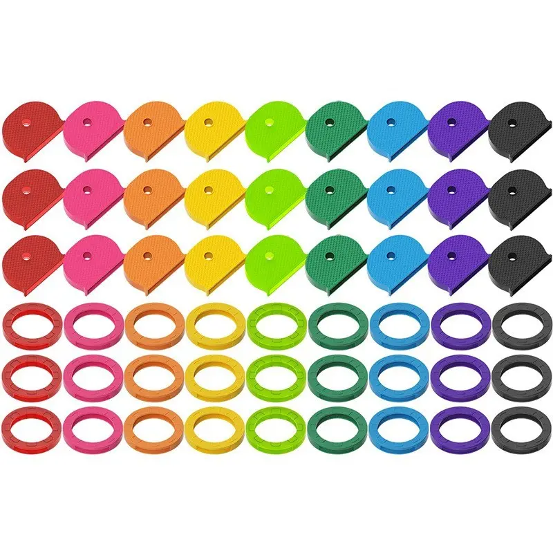 Key Cap Cover Labels, Plastic Key Color Identifier for Standard Apartment Keys, Different Colors, 2 Styles Key Coding Rings
