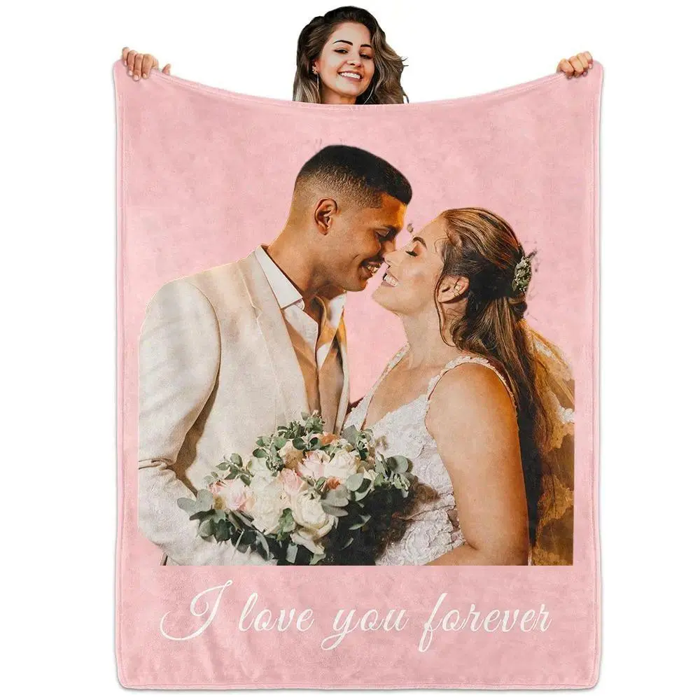 MANMANDE SHOP, Send Photos, Custom Photo Couples Blankets, These Personalized Couples Photo Blankets are Made of Soft Flannel, Perfect for Weddings, Mother's Day, Valentine's Day, Birthday Gift, Meaningful Mother's Day Gift