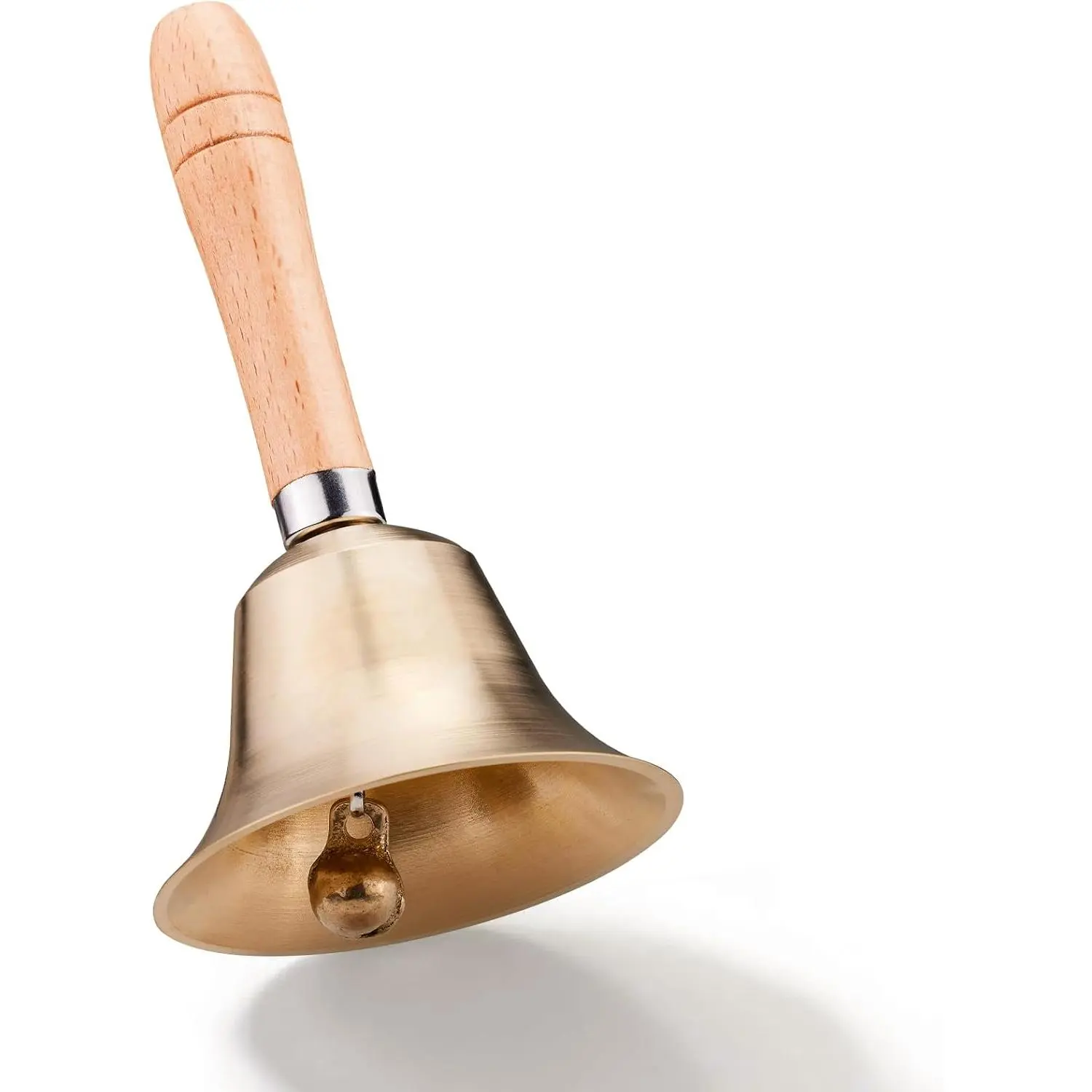Loud Solid Brass Handbell, 3.15IN Hand Call  with Wooden Handle, Ringing Bells for Wedding,  ,Dinner, Meditation, Musical Teaching, Service and