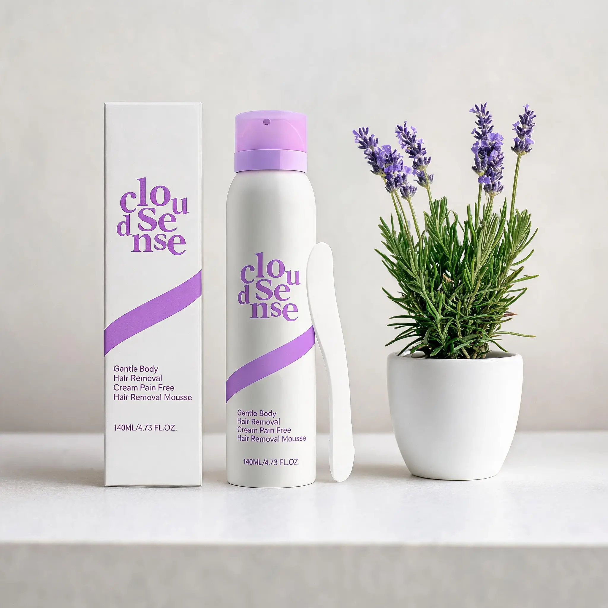 Pain Free Bikini Hair Removal Mousse Sensitive Skin Hypoallergenic Citrus Scent Aloe Hyaluronic Acid Gentle Fast Acting Depilatory Cream