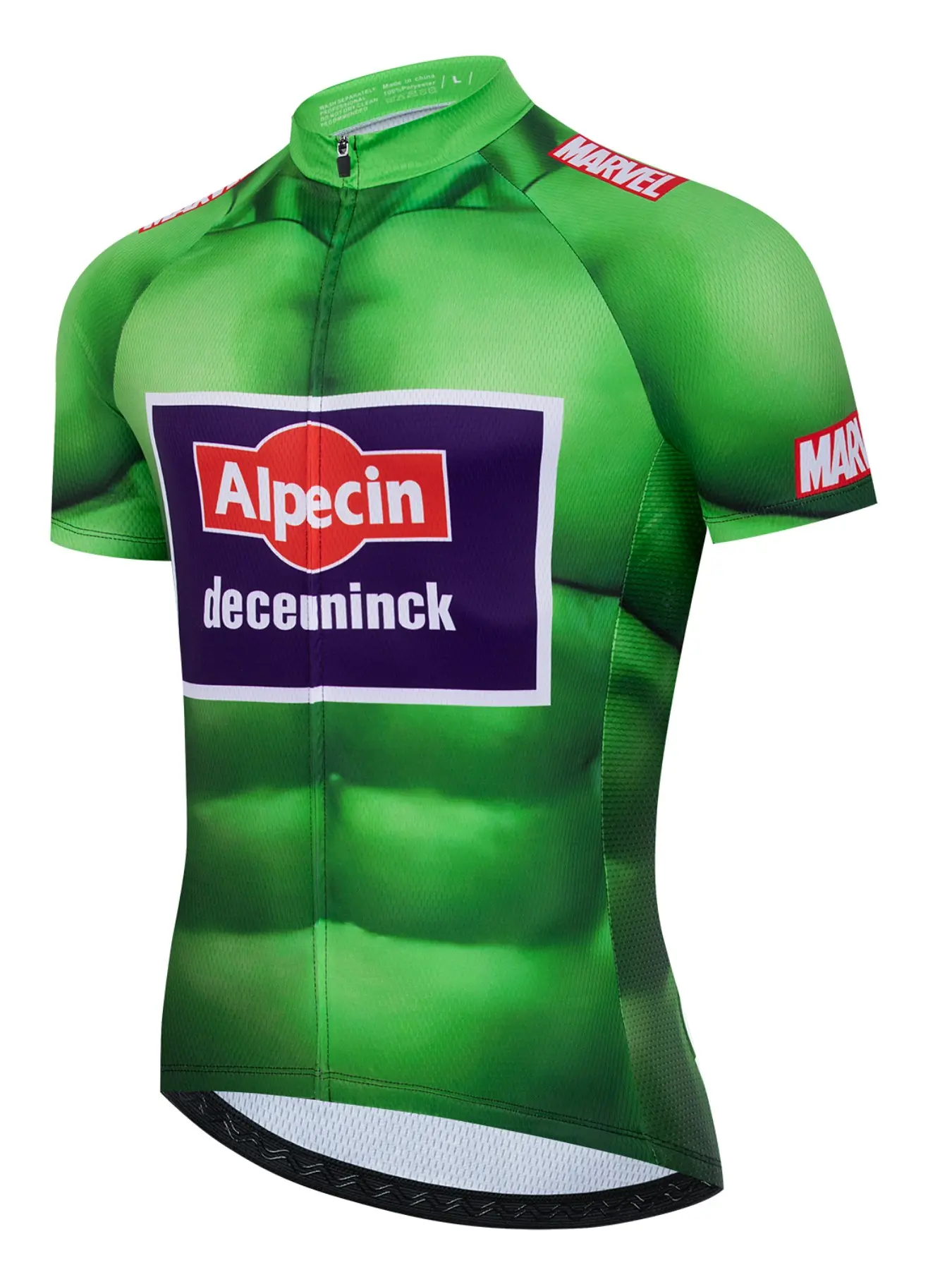 Alpecin Cycling Short Sleeve Top, Breathable Quick Dry Fabric, Three Back Pockets, Reflective Strips, Zipper Design, Spring Summer Outdoor