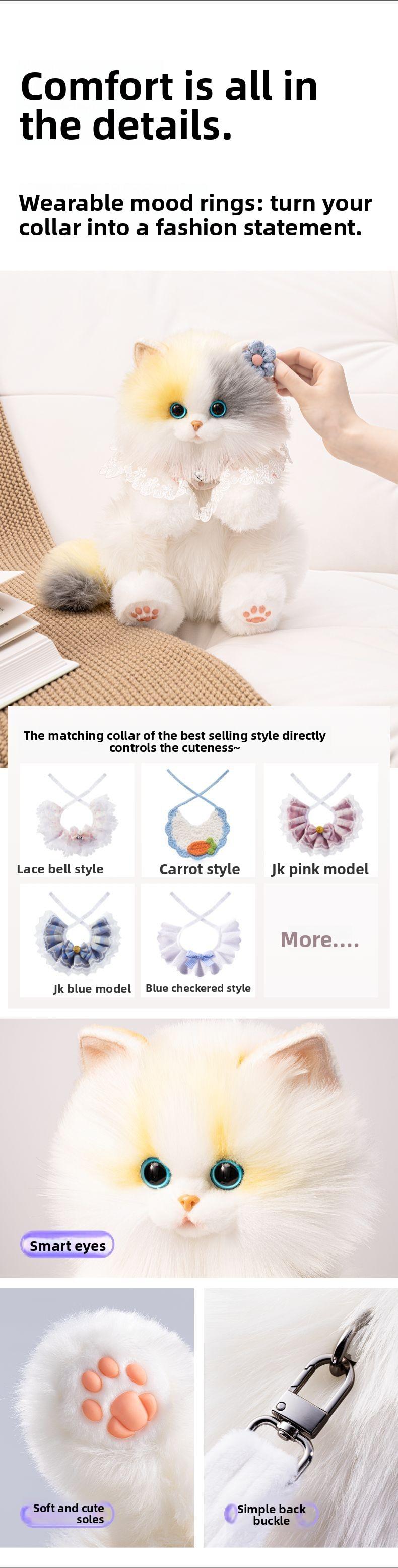 Cute Small Plush Cat Backpack Simulation Bag Doll Plush Toy Birthday Gift