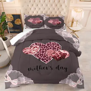 2/3 PCS Valentine's Day Heart Theme Duvet Cover Set: Includes 1/2 Pillowcases (Without Filling), Warm and Cozy Bedding Set, Silky Soft Polyester Bedding Set.