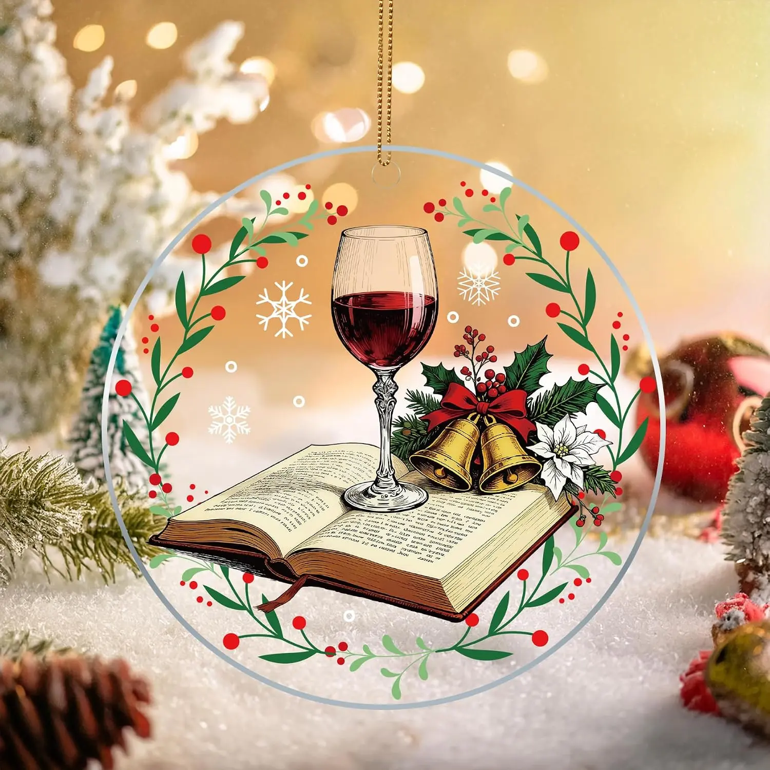 Christmas Ornaments 2025, 3.9In Funny  Cup Christmas Tree Ornaments, 2D Personalized  Book Ornaments, Indoor Holiday Decor, Xmas Decor,  for  Lovers