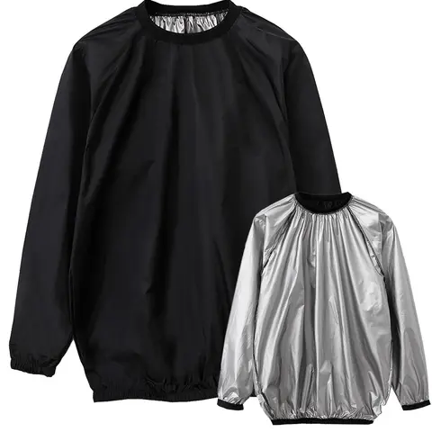 Unisex's Solid Color Sauna Top, Casual Long Sleeve Crew Neck Sweat Top for Men & Woman, Unisex's Sportswear Gym Workout Tops for Indoor Outdoor Wear, Casual Comfy Workout, Casual Sporty Top