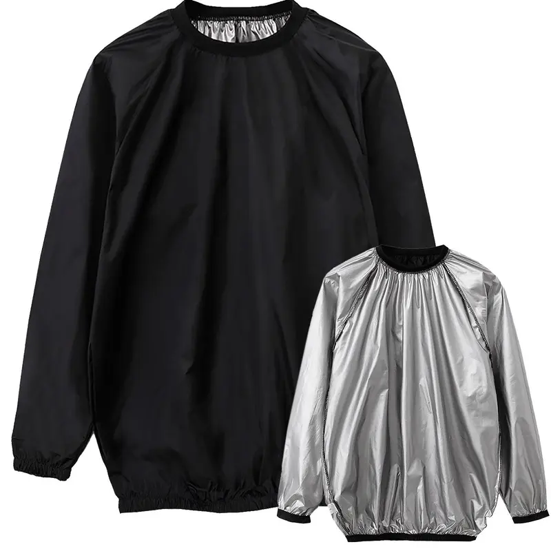 Unisex's Solid Color Sauna Top, Casual Long Sleeve Crew Neck Sweat Top for Men & Woman, Unisex's Sportswear Gym Workout Tops for Indoor Outdoor Wear, Casual Comfy Workout, Casual Sporty Top