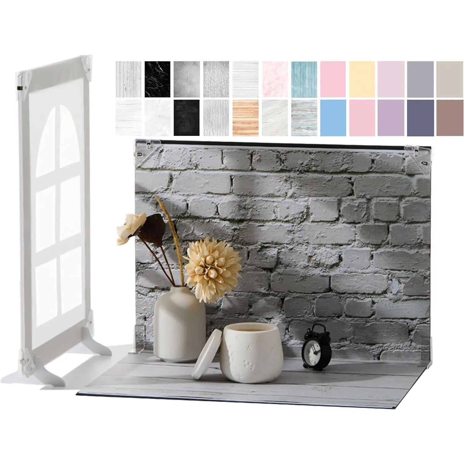 Product Photography Backdrop Kit with 7 Shadow Boards, Tabletop Photo Backdrop Board, 12 Double-Sided Background Papers,  Photography Backdrops for , , Skincare & Small Products