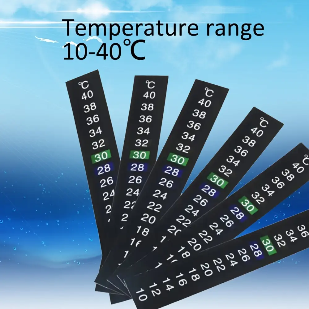 1/5/10PCS LCD Aquarium Temperature Sticker, Easy Read Water Temperature Test Strip, Digital Thermometer Sticker, 10℃-40℃ Range for Fish Tank Aquatic Water Monitoring Supplies