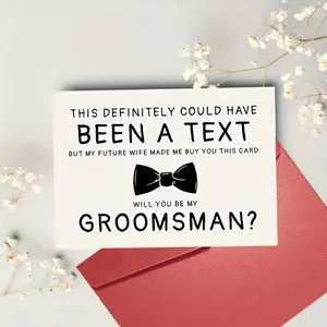 Will You Be My Best Friend Men's Wedding Invitation Card, Unique Groomsmen Gift, Elegant Printed Design, Perfect for Weddings & Events