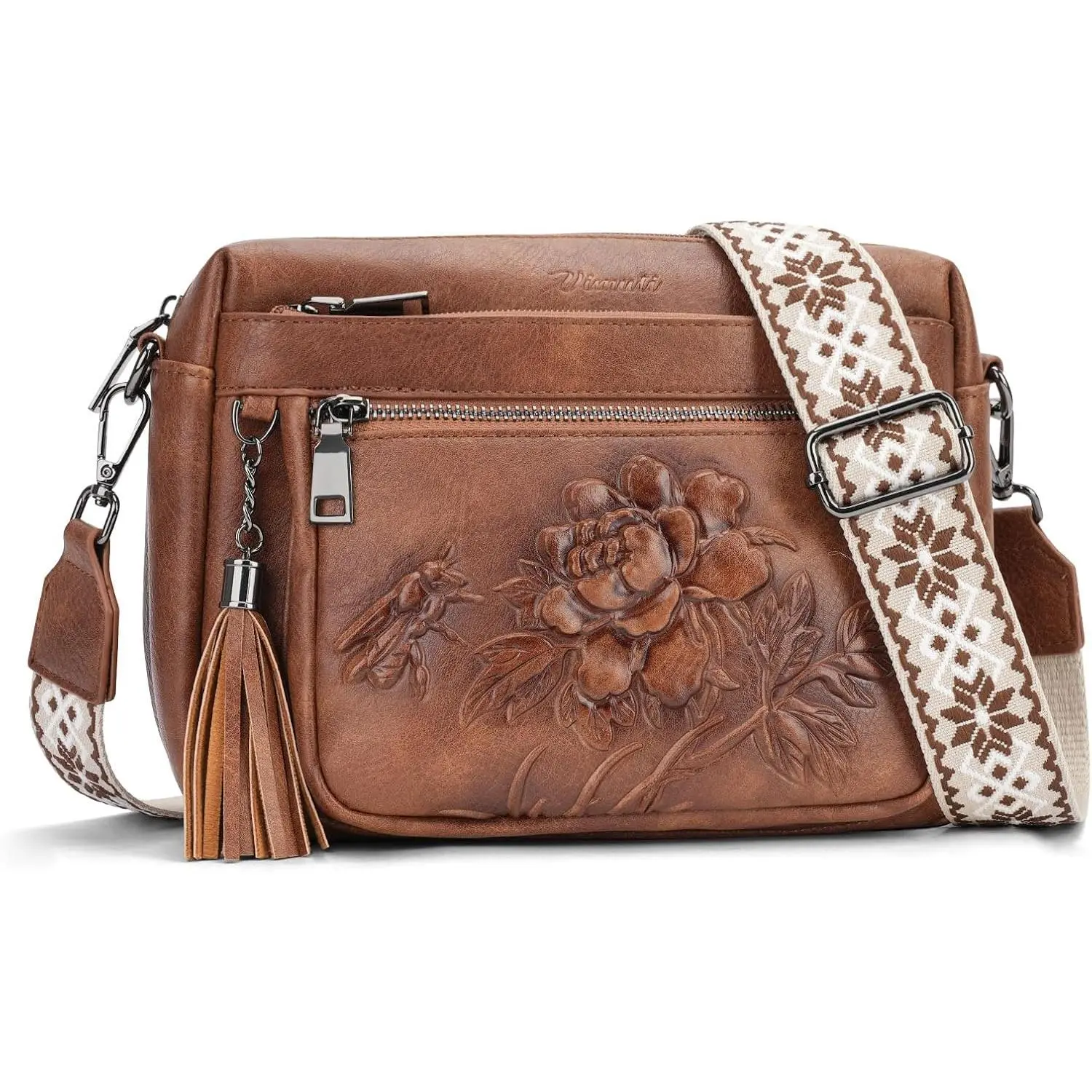 Crossbody Bags for Women, Vegan Leather Embossed Crossbody Purse | Trendy Lightweight Design with Adjustable Strap, Spacious Interior for Daily Essentials, Ideal for Travel and  Giving