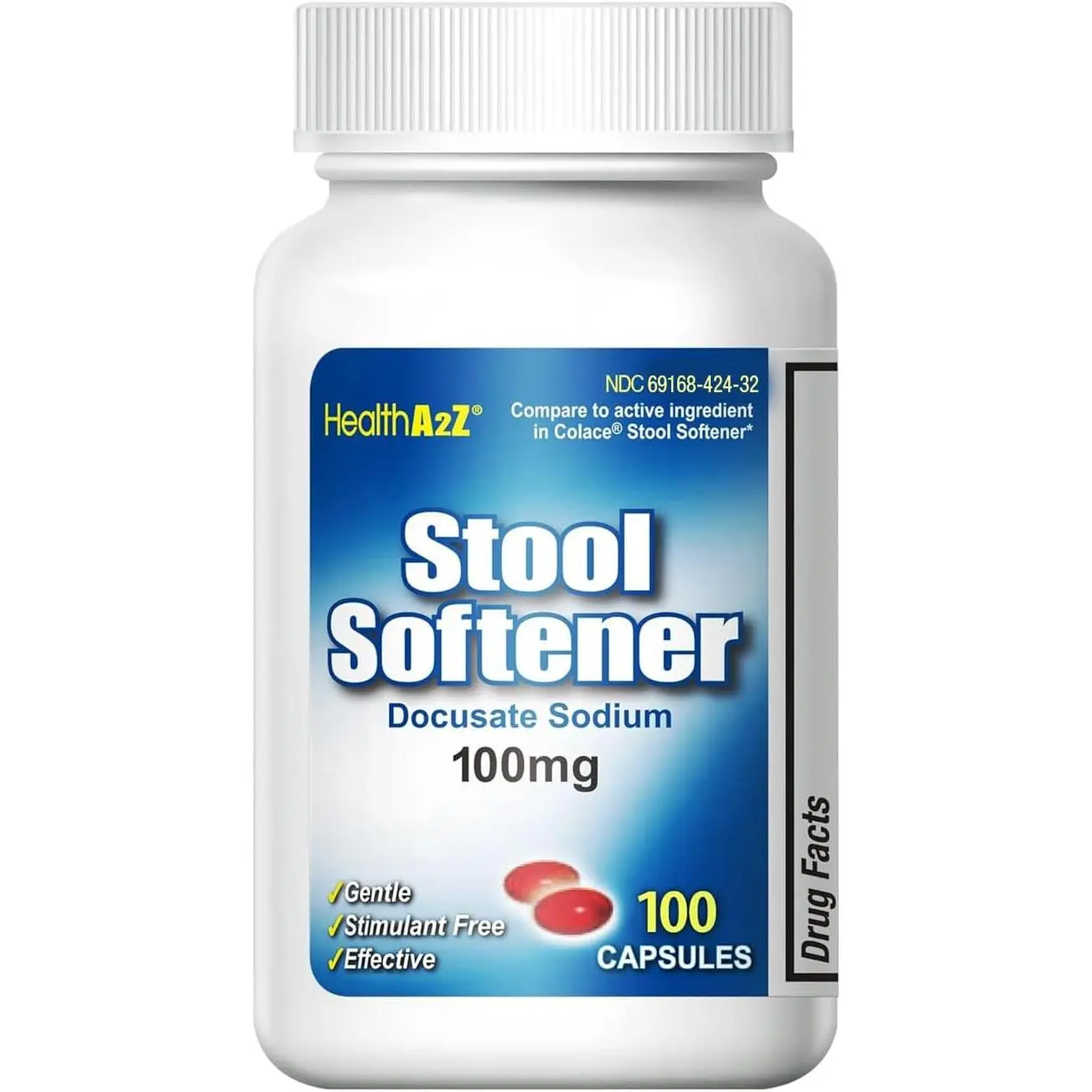 A2Z® Stool Softener, Docusate Sodium 100mg, 100 Counts