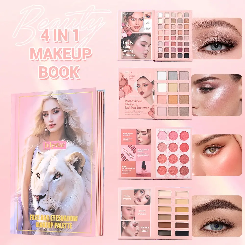 Layered Makeup Palette – 4 Layer Design, Includes Blush, Eyeshadow, Highlighter Shades, Perfect for Complete Look, Ideal Gift for Her