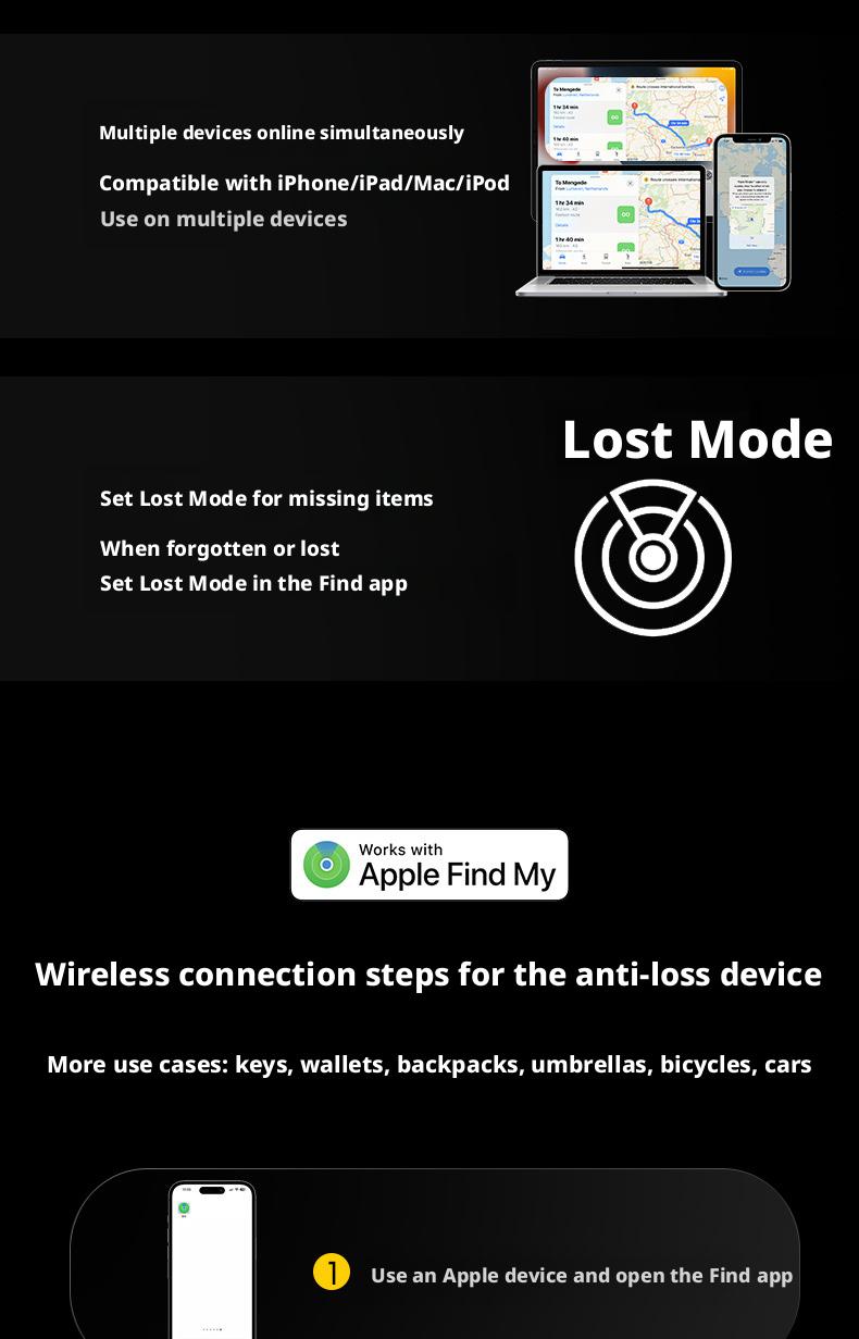 Bluetooth Tracker for Apple FindMy Circular Waterproof Anti-Lost Device Global Precise Locating Wireless Finder for AirTag Key Wallet Phone