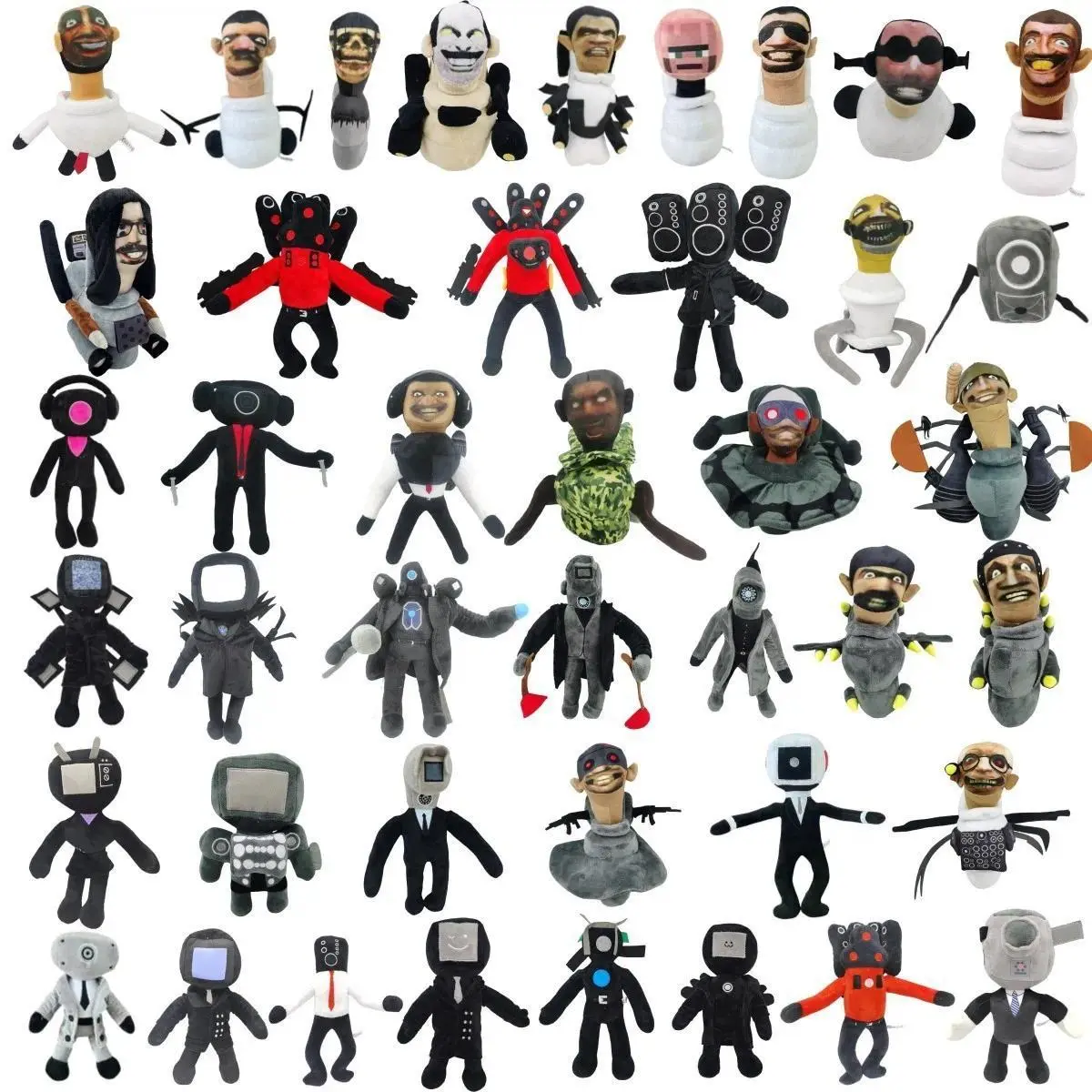 44pcs Plush Toys Cameraman TV Man  Plushies Stuffed Toy Novel Skibidi Speaker Skibidi Toilet Plush Stuffed Children Soft Toy
