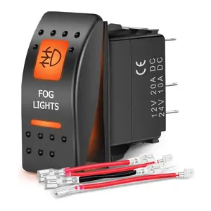 Nilight 5Pin SPST On/Off UTV Fog Lights Rocker Switch Orange Backlit
