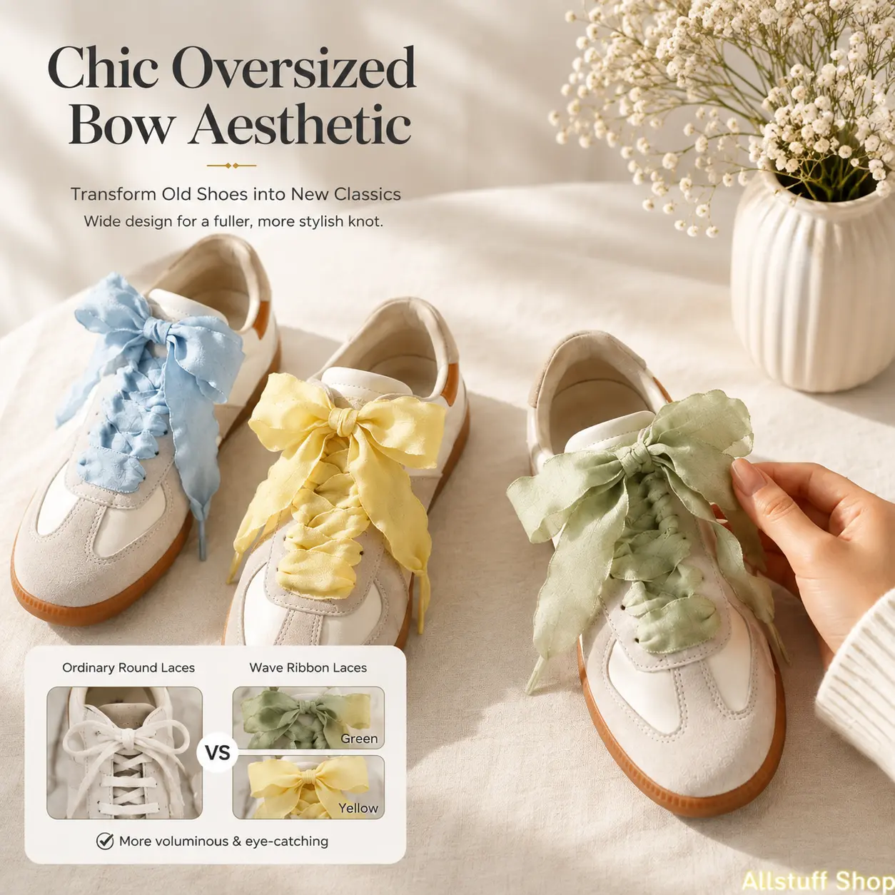 6pcs Pleated Lace Shoelaces - Decorative Ruffle Shoe Strings for Women Canvas Sneakers Casual Shoes Accessories,sohochic