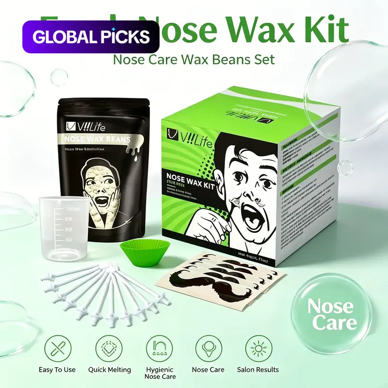 Nose Waxing Kit, 7pcs/set Nose Hair Removal Tool Kit, Waxing Supplies, Nose Hair Removal Kit For Men & Women #GLOBAL PICKS