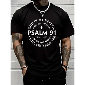 God Ls My Refuge Print  Tees For Men Casual Short Sleeve T- Shirt For Summer Church & Everyday Faith#DealsForYouDays