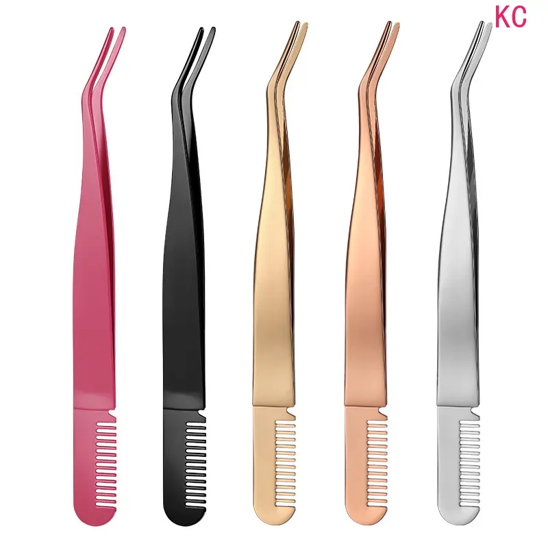Eyelash Tweezers And Curling Applicator Clips, Professional False Lash Makeup Tools For Women Daily Cosmetic Use