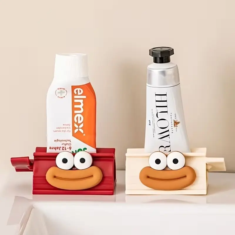 Cute Large Mouth Toothpaste Dispenser, Manual Bathroom Accessory, Easy-To-Use Toothpaste Holder, Convenient Toothpaste Squeezer