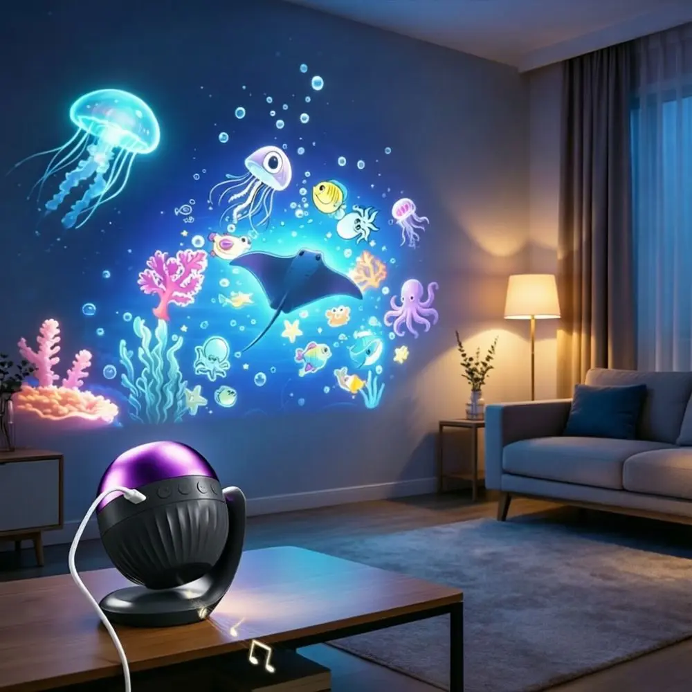 Multifunctional LED Star Projector Lamp, 24 Kinds of Christmas Ocean Scene Projection Lights, Holiday Ambient Decor Night Lamp, Starlight Projector, Nebula Star Projector