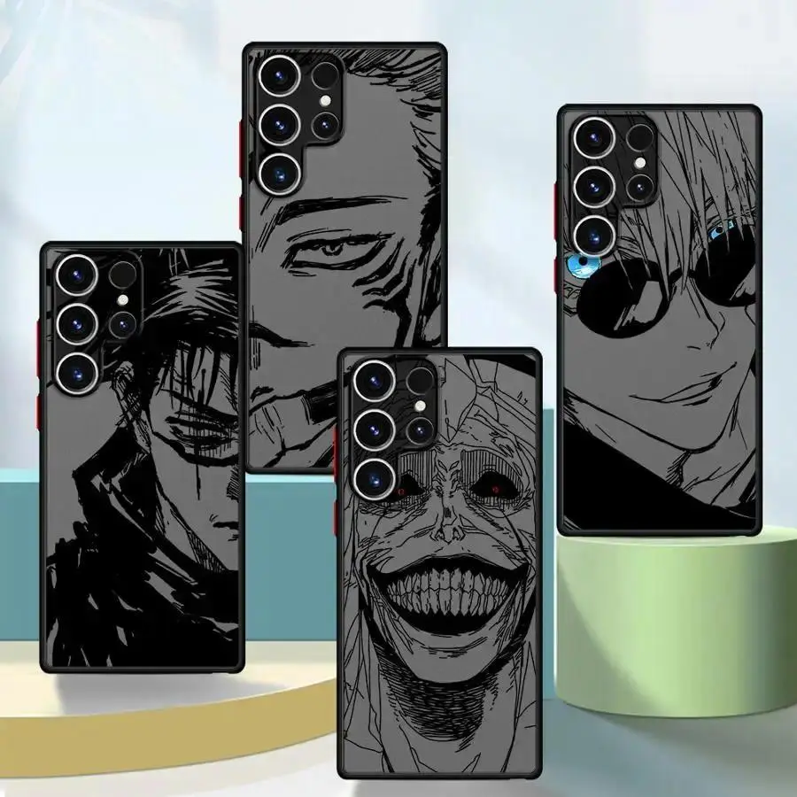 Anime Sukuna Jujutsus Kaisen Soft Edge Phone Case for Samsung Galaxy S23 FE S22 Plus Ultra S26 S25 S21 S24 for Iphone 17 16 15 14 13 12 11 17Air Plus Pro Promax