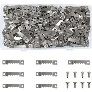 100 Pack Small Sawtooth Picture Hangers with 200 count Screws, Steel Picture  Picture Frames Hangers, Sawtooth Picture Hangers ()
