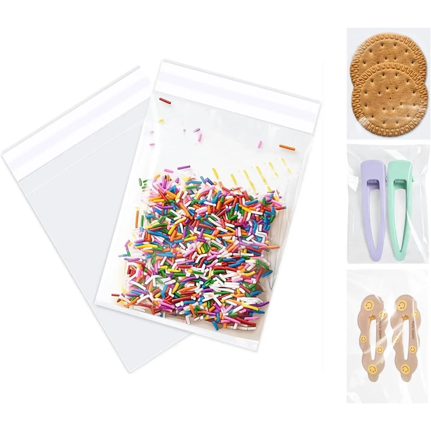 2x3IN Clear Cellophane Bags 200 Counts, 2.76Mil Thickened Self Sealing OPP Bags, Small Mini Plastic Bags for Jewelry, Treats, Candies, Gifts, Crafts, Buttons, Accessories and Small Items
