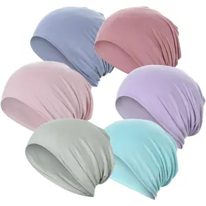 6PCS Cotton Slouchy Beanie Soft Sleep Caps Chemo Headwear Skull Cap HatsGift.