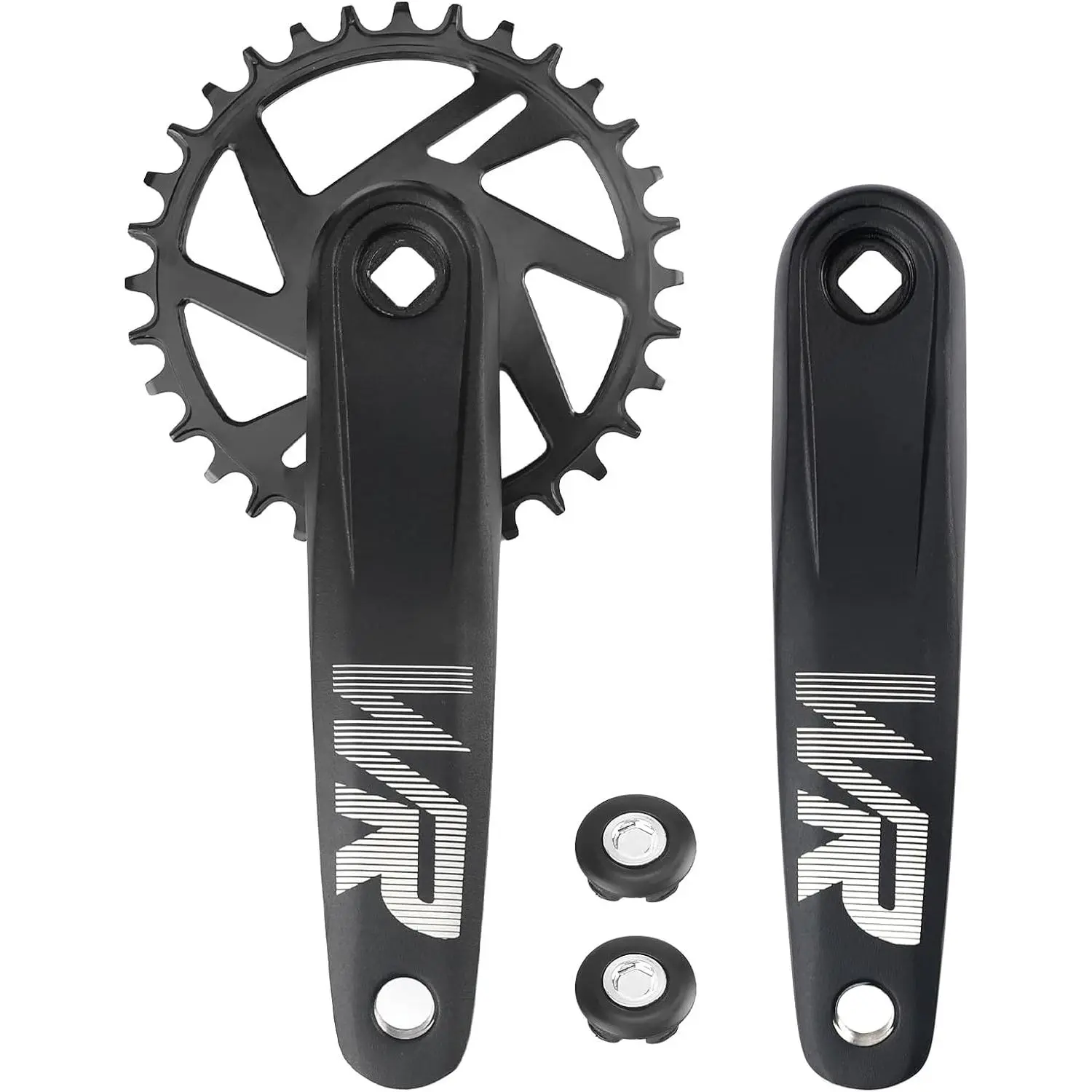 Mountain  Crankset 1 count/Single 32T/34T/36T/38T Charing Crank Set with 170mm Arm for  MTB, Compatible with Single Speed  and 6/7/8/9/10/11 Speeds