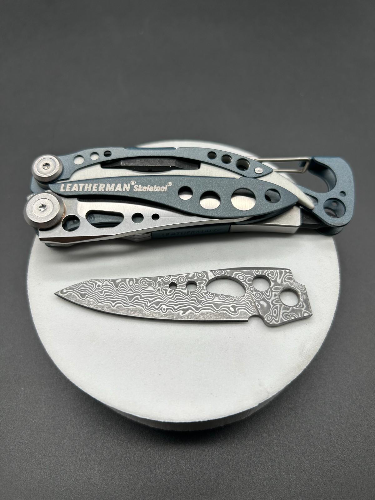 VG10 Damascus Blade for Leatherman Skeletool - EDC Knife Replacement Upgrade