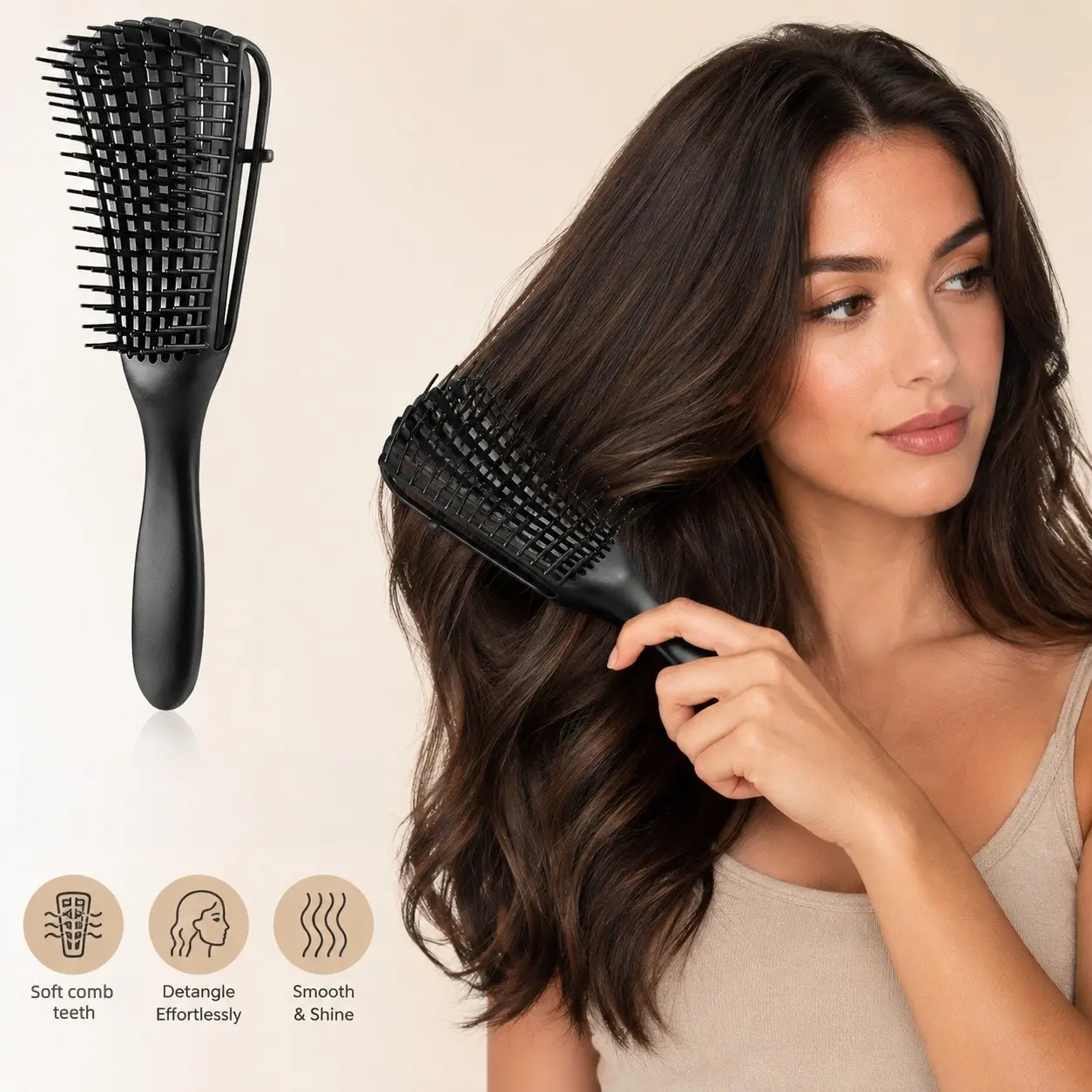 1pc Octopus Wide Tooth Hair Comb, Scalp Massage Brush, Create Fluffy Hair, Anti-tangle Anti-frizz Detangling Comb, Suitable for All Hair Types