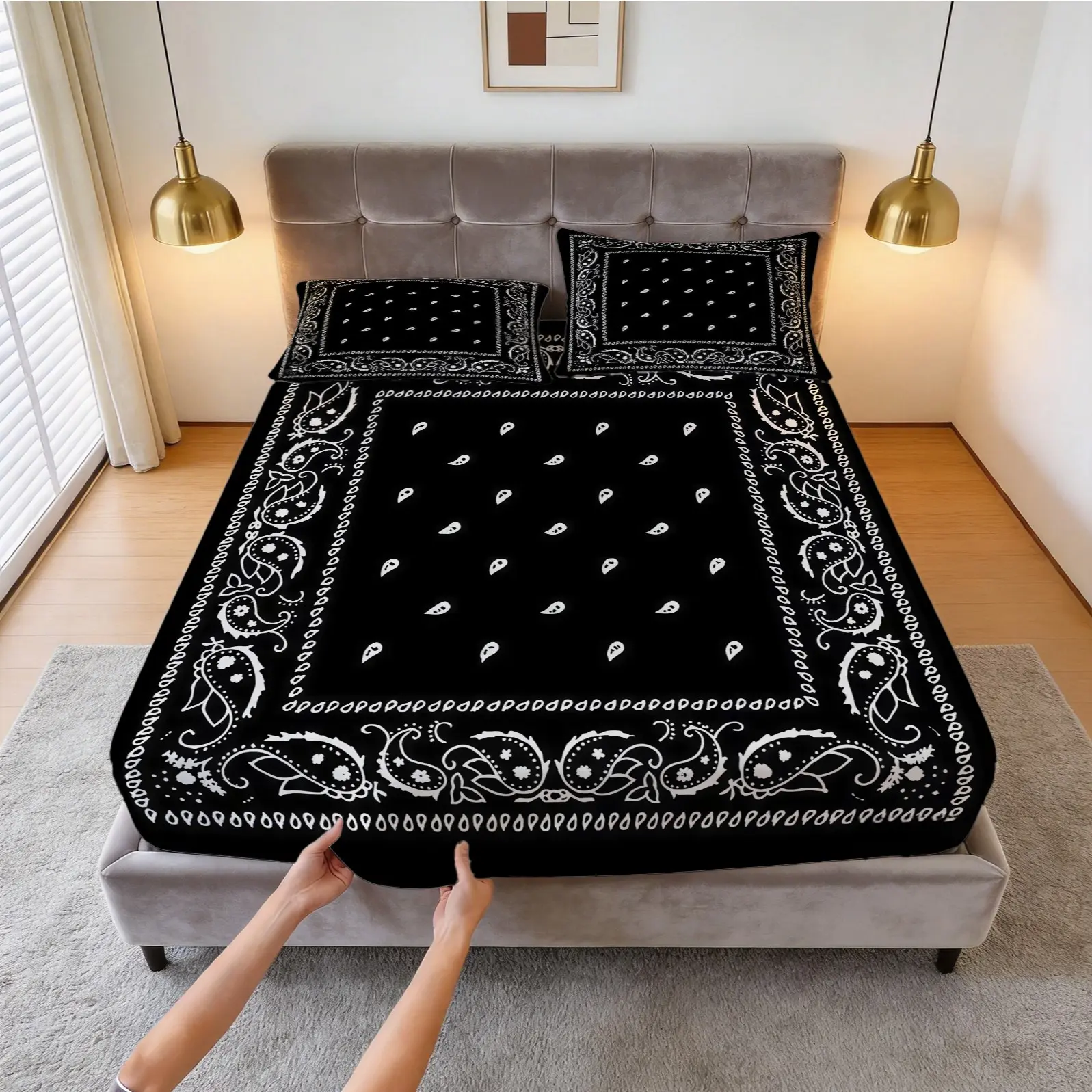 Paisley Cashew Flower Soft Quilt Set Bedding, Comfy Bed Sets, 1 Blanket With 1/2 Pillowcase (Excluding Pillow Core), Suitable For All Seasons In Bedrooms, Dormitories, And Guest Rooms, Suitable For Teenagers And Adults