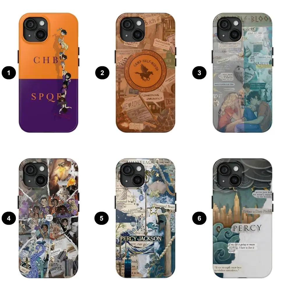 V2 Percy Jackson SS2 Phone Case, Camp Half-blood Phone Case Featuring, The Olympians Protective Accessory Suitable for iPhone 17-11 Pro Max/Plus and  Samsung Galaxy S23-25