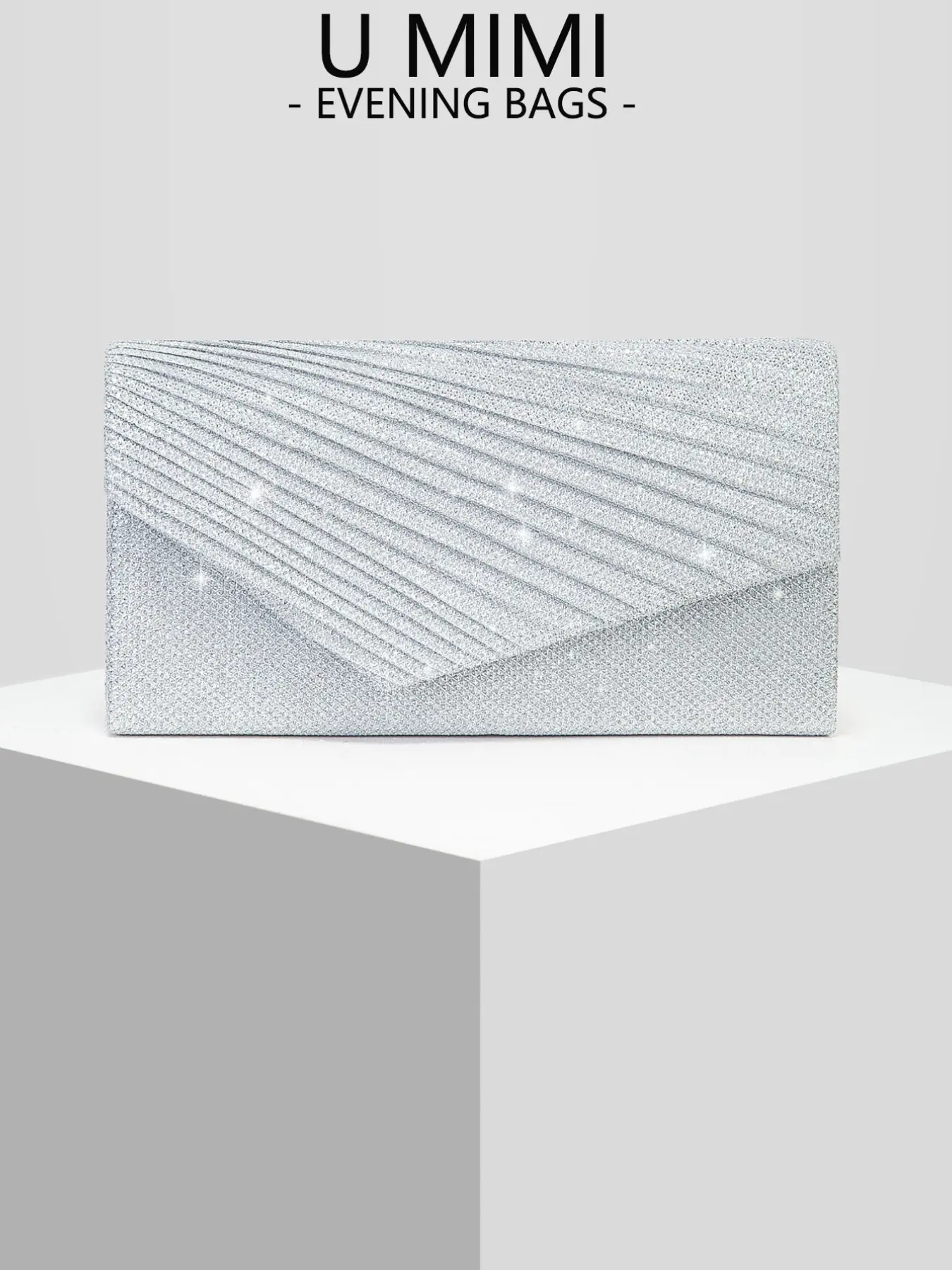 New Women's Shiny Pleated Evening Bag, Bride Wedding Bag, Versatile Handbag, Crossbody Bag, Glittery Clutch Bag, Perfect for Weddings, Parties, Events