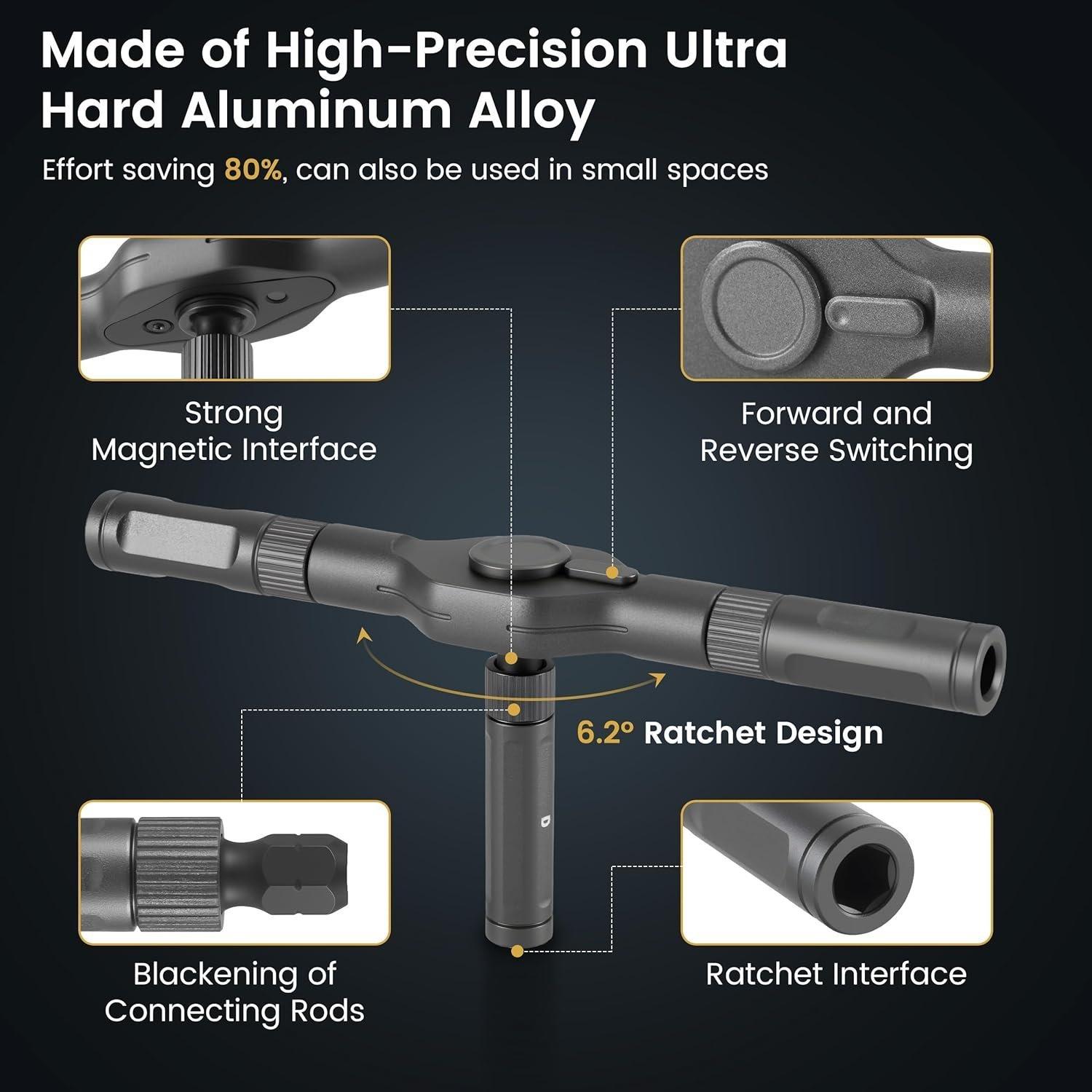 24 in 1  atchet Scewdive Set with Pecision Bits  Ideal fo  epais, DIY Pojects, and Electonics  Egonomic otatable atchet Handle and Stoage Case Pefect Holiday