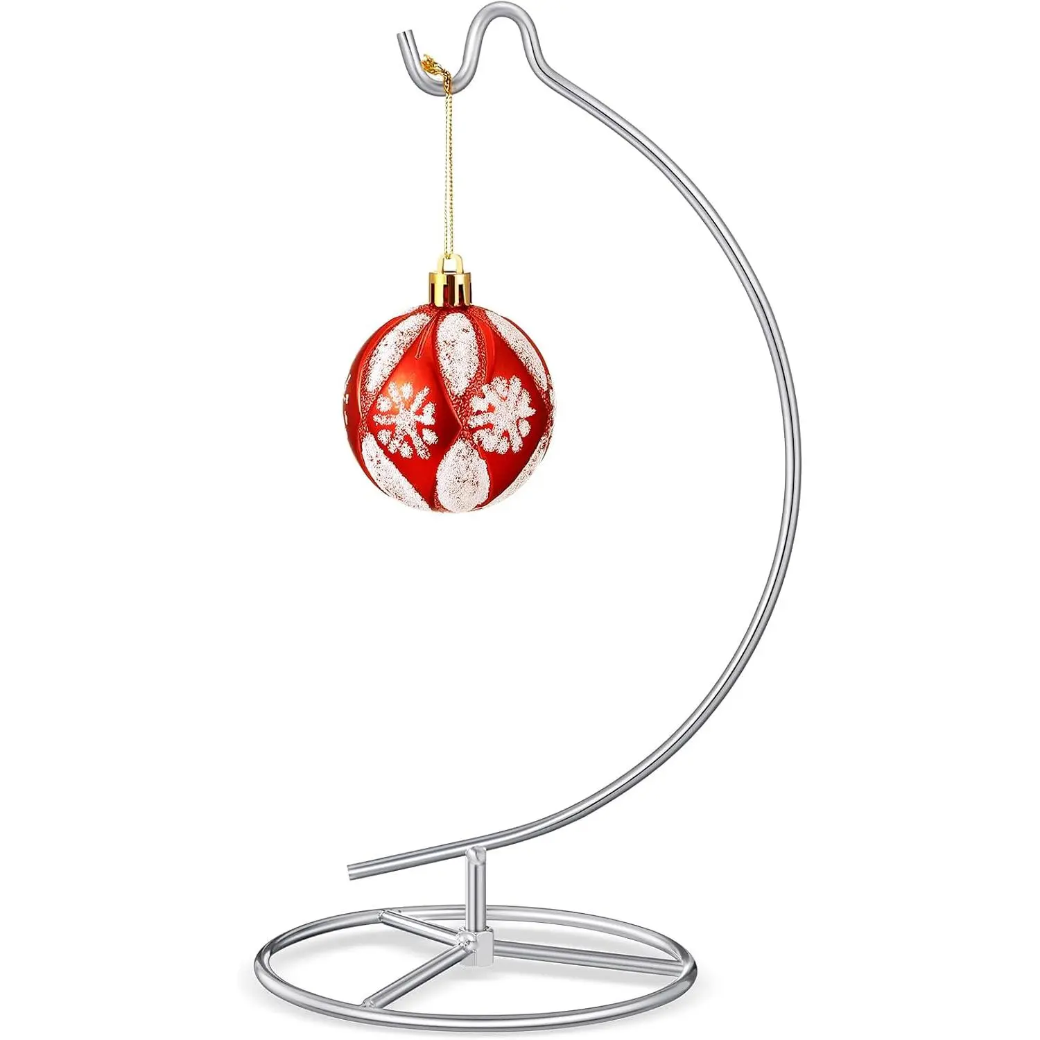 Ornament Display Stand Metal Hanger Christmas  Office, | Ornament Holder for Glass Ball Air  Terrarium, Round Base Stand, Wedding Centerpiece Display, 10.43 Inch Height