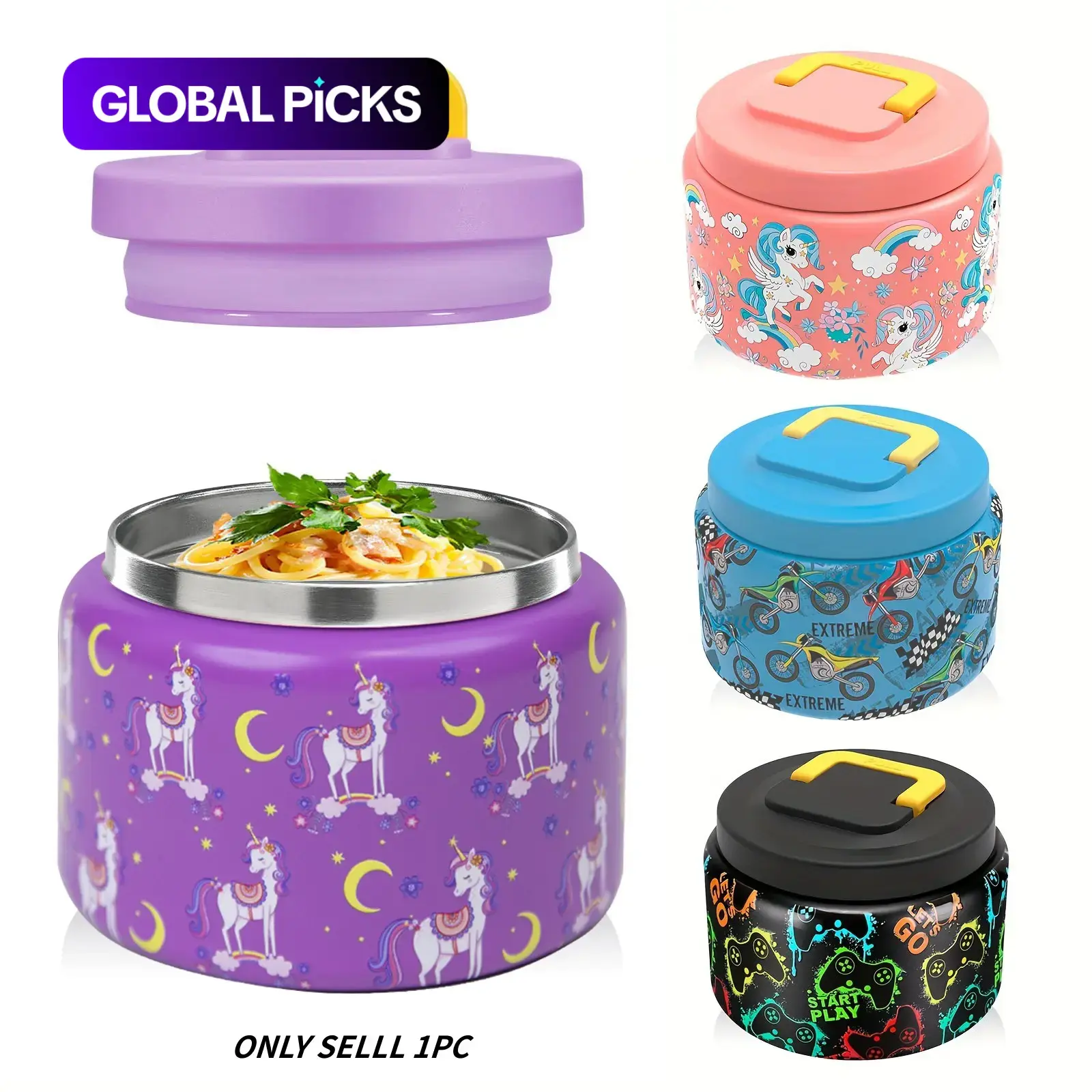 8oz Stainless Steel Soup Bowl, Insulated Hot and Cold, Decorative Soup Bowl, Cartoon Pattern, Durable Design, Perfect for Daily Use, Ideal Gift Choice #GLOBAL PICKS